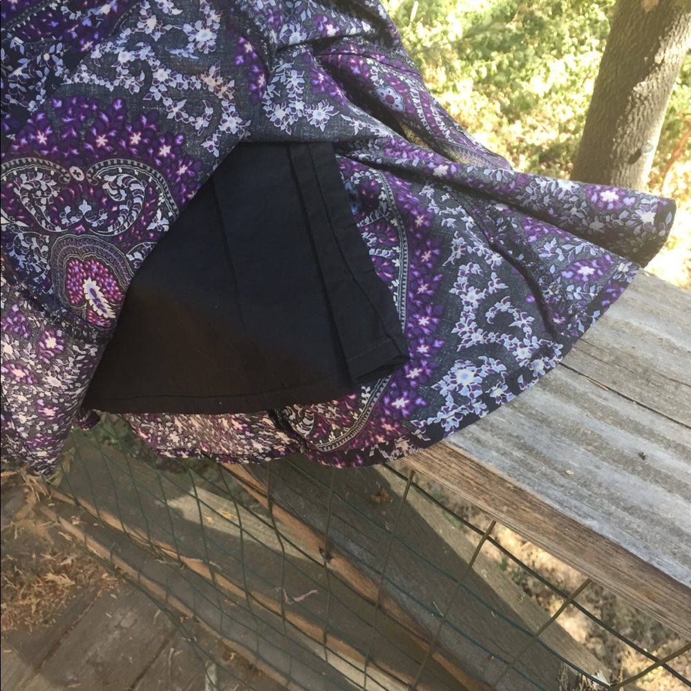 Charter Club A line cotton paisley purple print, free shipping,midi skirt HP24 - Picture 8 of 15